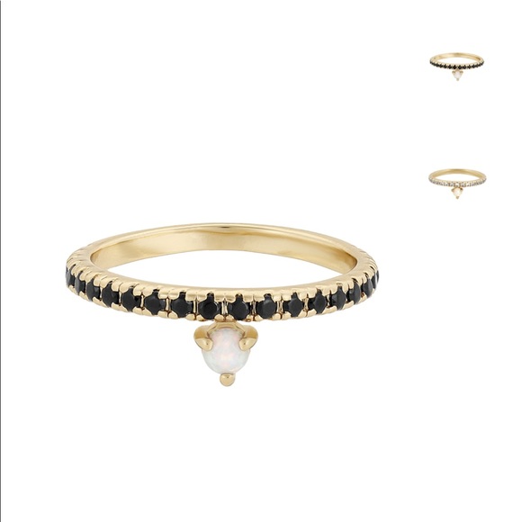 five and two jewelry Jewelry - Onyx and Opal Gold Ring